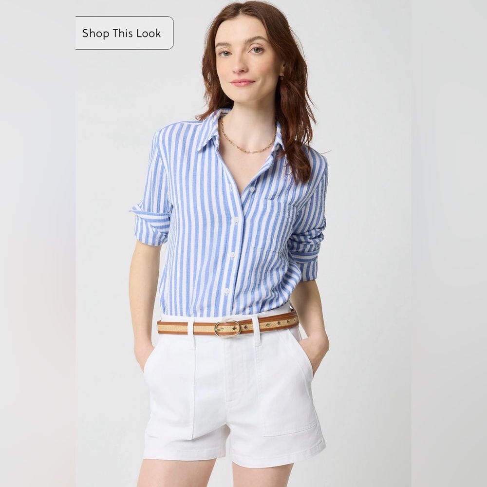 J. Crew White Utility Denim Short size 25 - Picture 2 of 12